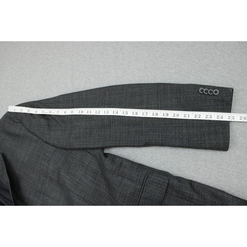 Michael Kors Blazer‎ Mens 46R Gray Plaid 2 Buttons Single Breast Notch Label - Picture 8 of 10